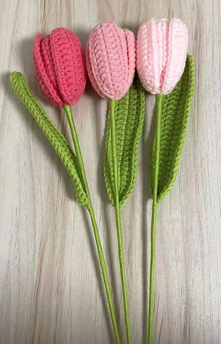 Handmade Crochet Tulips, Home Decor or Mother's Day Gifts