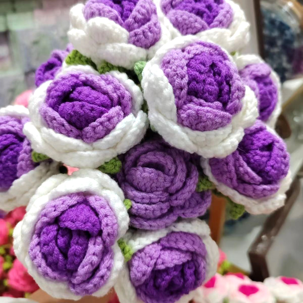 Crochet Handmade Roses For Lovers or Families Gift