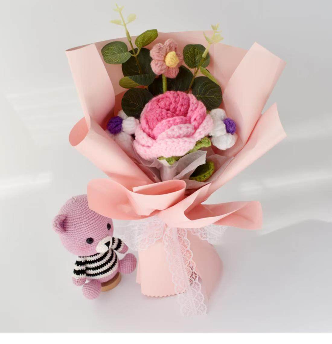 Crochet Flowers Bouquet-Pink