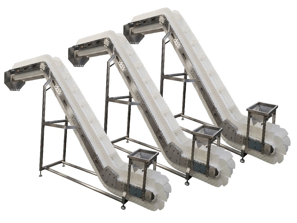PP Skirt baffle chain board modular inclined conveyor