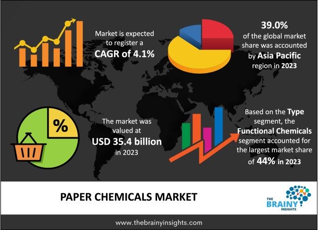 Paper Chemicals Market Sizes by Type (Bleaching Chemicals, Pulping Chemicals and Functional Chemicals), By Application