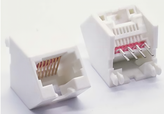 RJ45 Socket,All-plastic structure,Angled insertionDIP