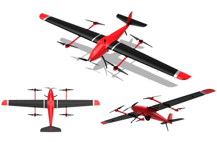 Long-endurance Remote-controlled VTOL Hybrid-Wing Inspection UAV