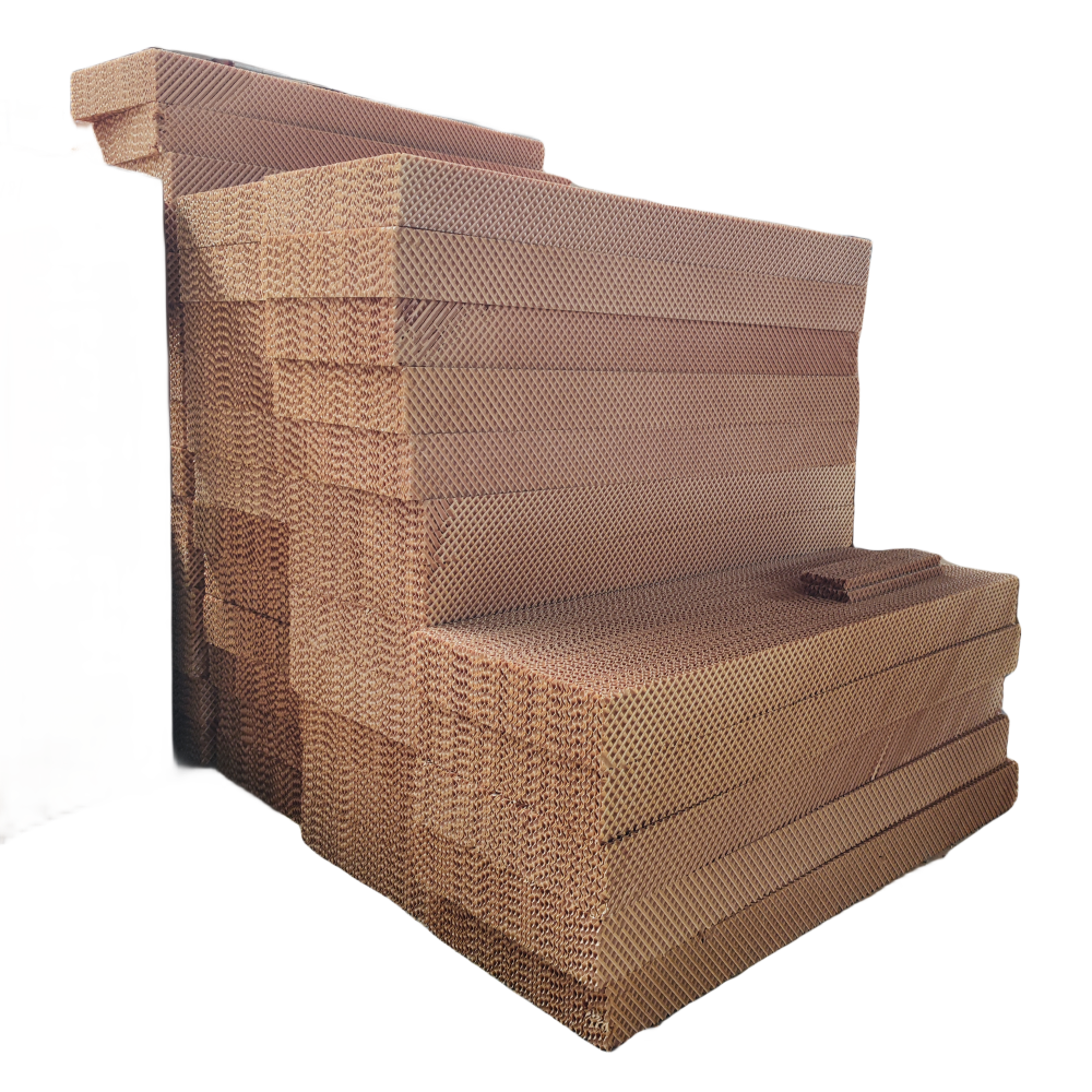 MTSP004 Husbandry Raw Paper Evaporative air Cooler Water Cooling Pad standard thickness 100, 150mm standard width 600mm angle 45*15