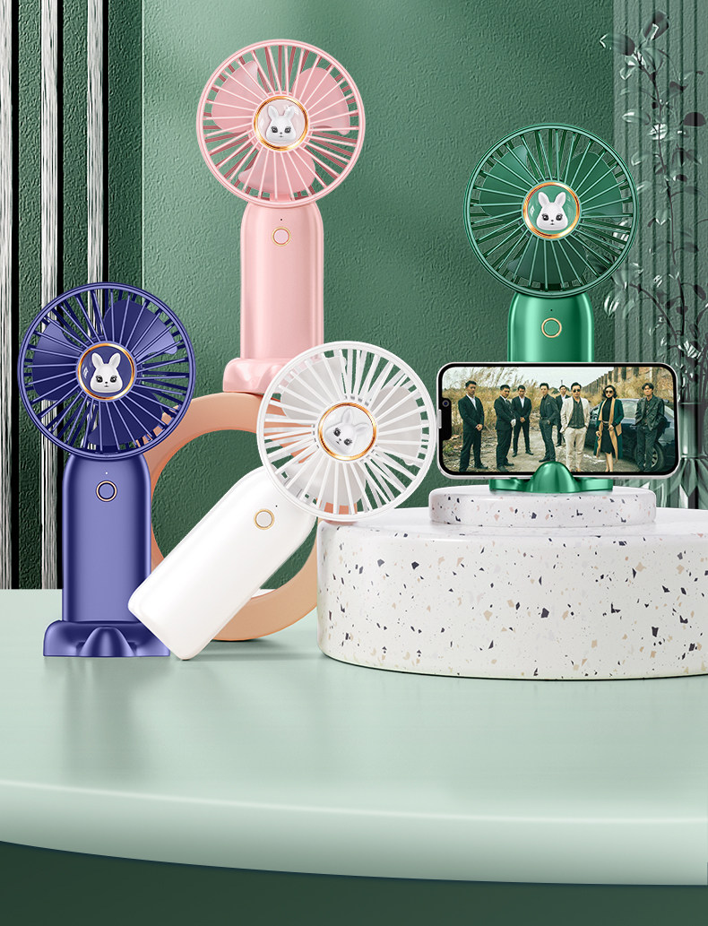 wakeMe-F15-1 Cute rabbit holding fan