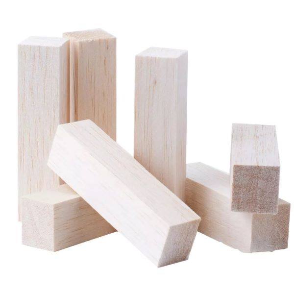 100 Pcs Unfinished Balsa Wood Blocks Rectangle Carving Wood Sticks Craft  Supplies 