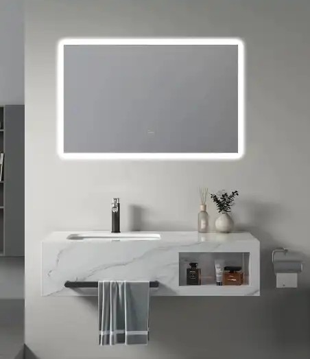 High Quality Wall-mounted Modern Single Sink Bathroom Dresser Rock Slate Bathroom Cabinet