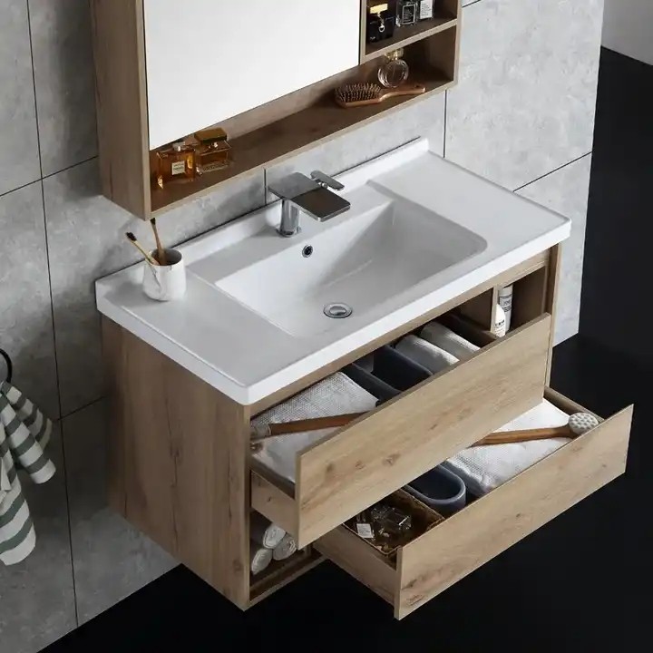 Hotel Bathroom Furniture Luxury Bathroom Vanity Cabinets Wall Hanging Bathroom Mirrored Cabinet