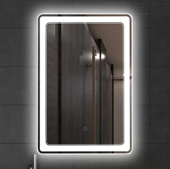 Hot Selling Touch Switch Modern IP44 Sandblasted Anti-fog LED Bathroom Mirror with Light