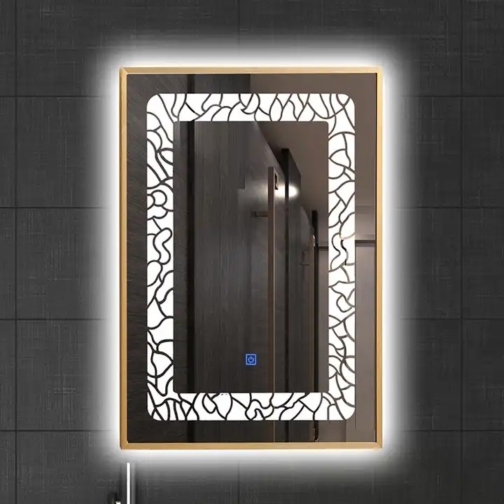 Hot Selling Touch Switch Modern IP44 Sandblasted Anti-fog LED Bathroom Mirror with Light