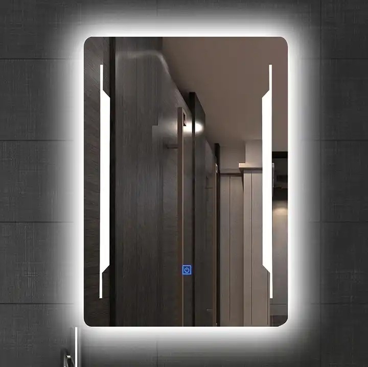 Hot Selling Touch Switch Modern IP44 Sandblasted Anti-fog LED Bathroom Mirror with Light