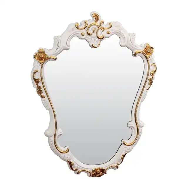 Modern Design White Wall Mounted Antique Framed Mirror
