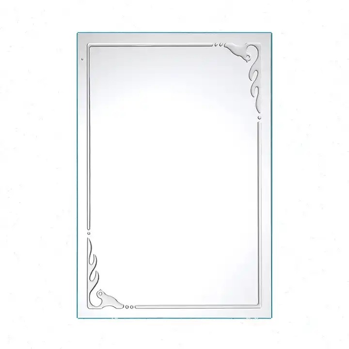 Glass material decor wall mirrors mini makeup mirror Mounted Double Side mirror with shelf