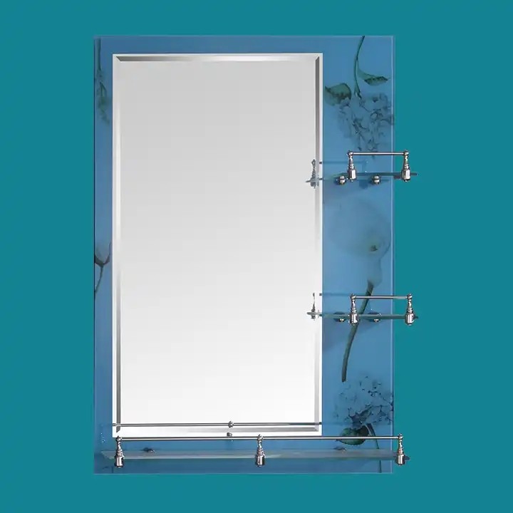 4 mm Sky blue double silver mirror with shelf