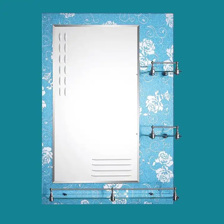 4 mm Sky blue double silver mirror with shelf