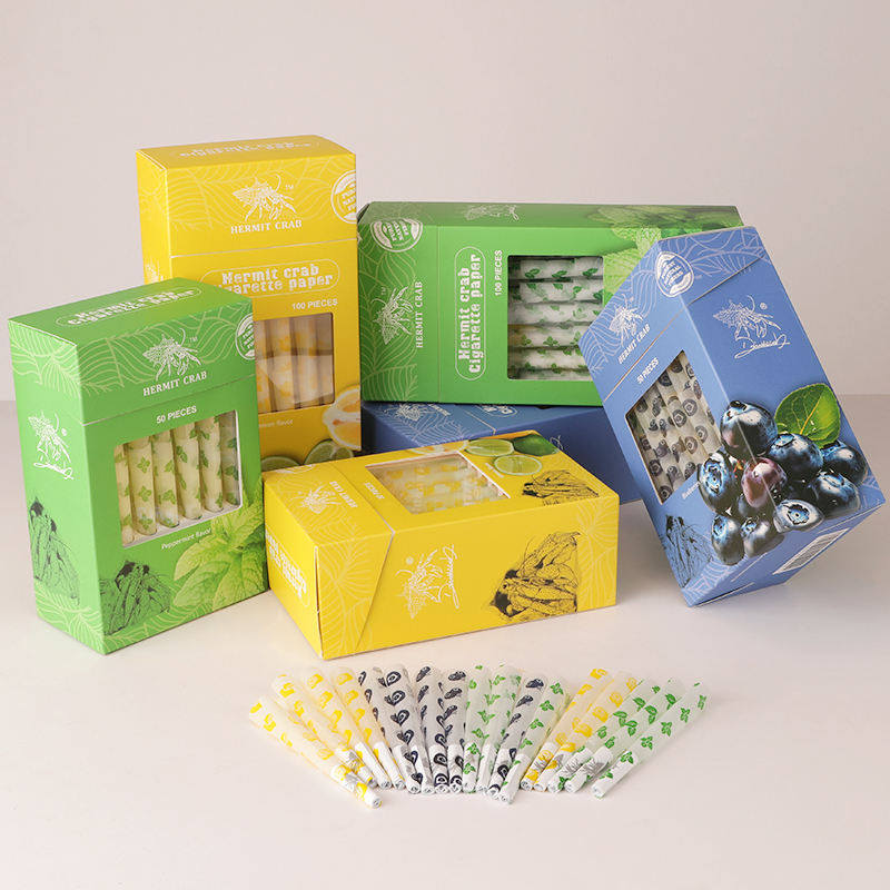 Hermit Crab Multi-flavor cones pre rolled paper 84mm Biodegradable Eco-friendly unbleached tube tobacco rolling machine