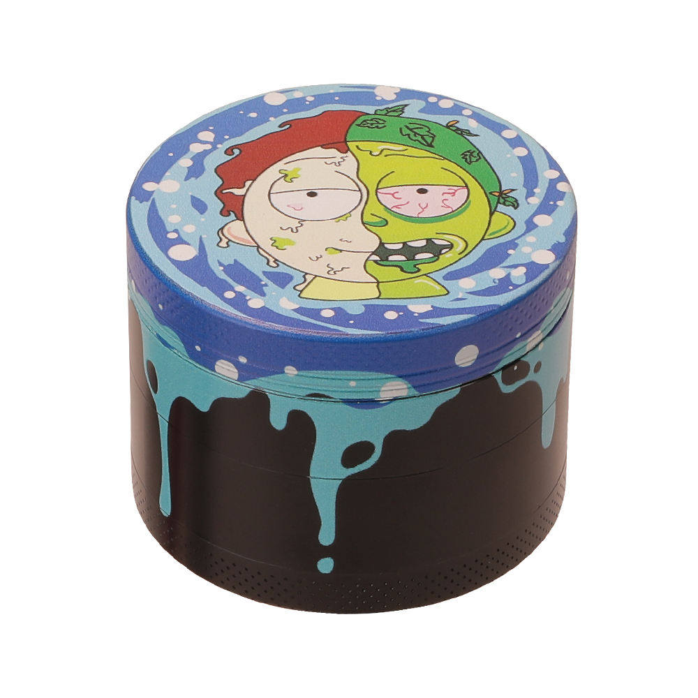 Portable Hermit crab tobacco grinder color printing zinc alloy smoke grinder 50mm four layers manual herb grinder with custom