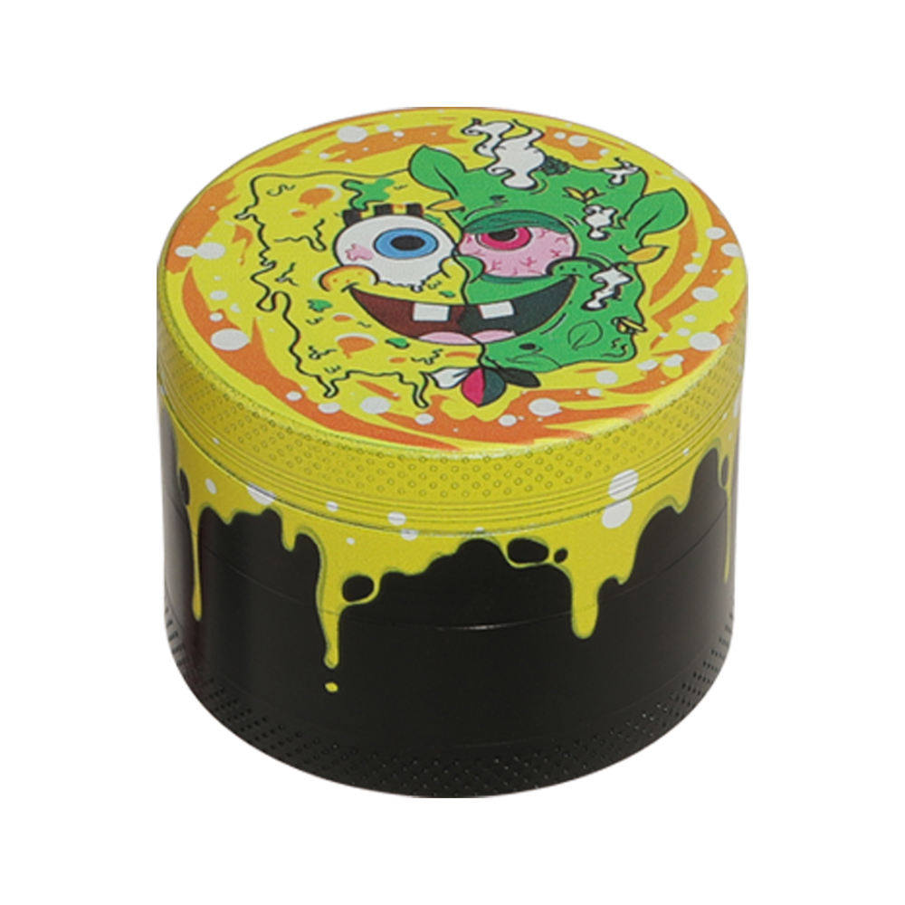 Good quality New 40mmx50mm 4 layers Hermit crab herb Aluminum Zinc Alloy Material crusher tobacco grinders Custom Logo