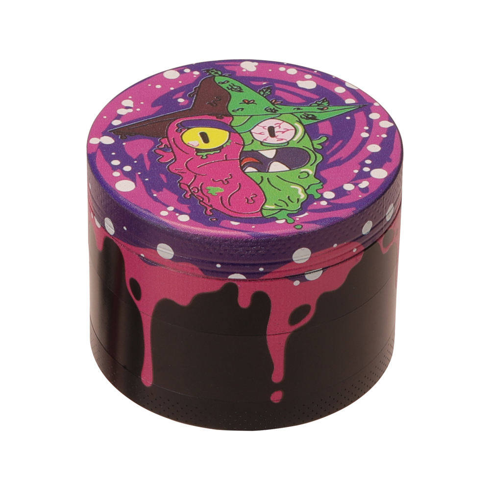 Hermit crab 4 parts 55mm Rick color printed zinc alloy metal herb grinder