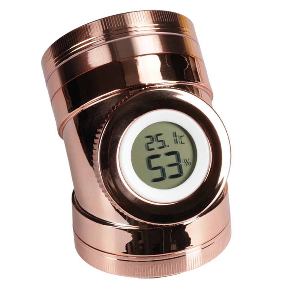 Creative Curved Neck Watch Type Manual Zinc Alloy Gold Smoke Grinder Vanilla Tobacco Crusher 63mm OEM Logo