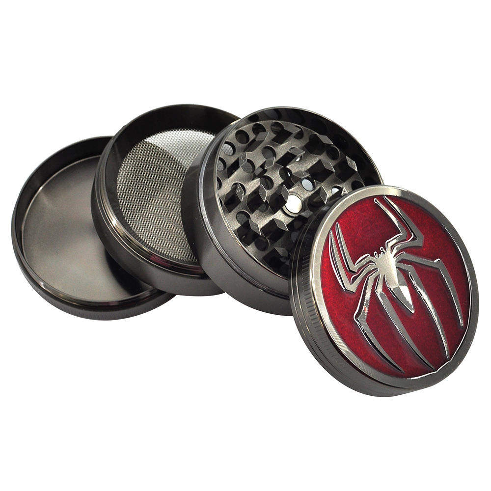 The manufacturer directly supplies 52mm oil dripping spider zinc alloy 4-layer black nickel smoke grinder manual grinder