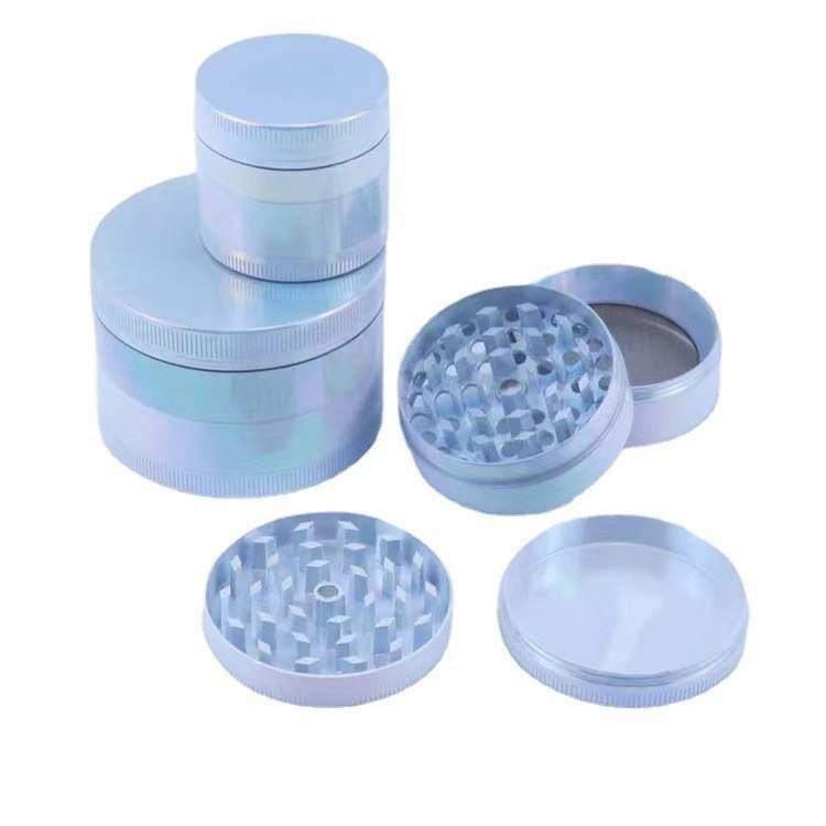 Flat plate cigarette grinder 40/50/63/75mm four layer gradient zinc alloy manual grinder