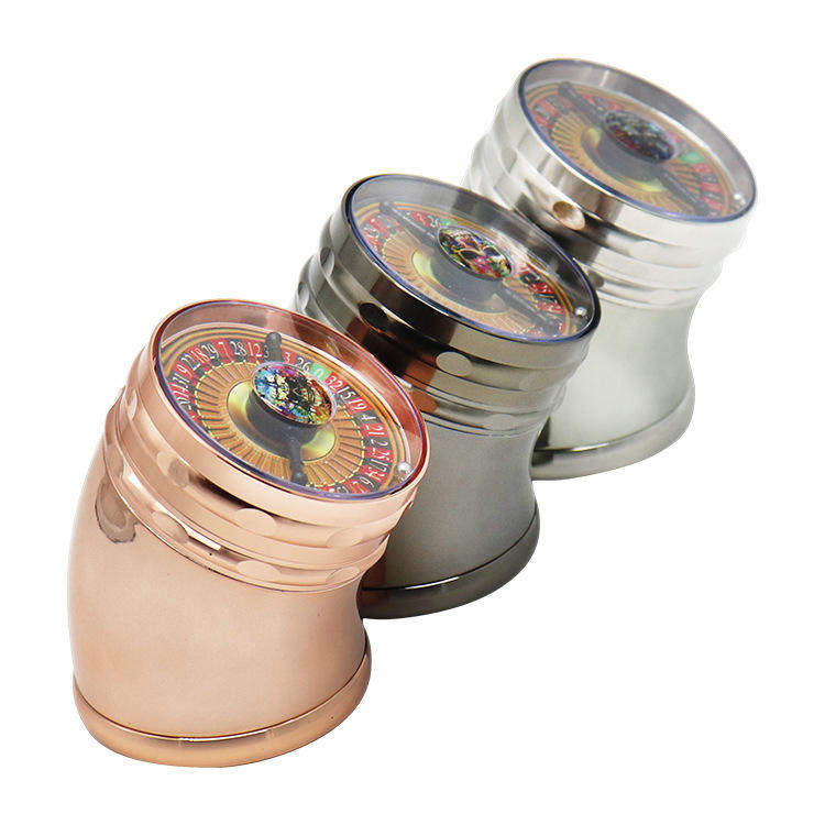 63mm diameter four layer zinc alloy curved metal cigarette grinder, cigarette crusher, cigarette set grinder