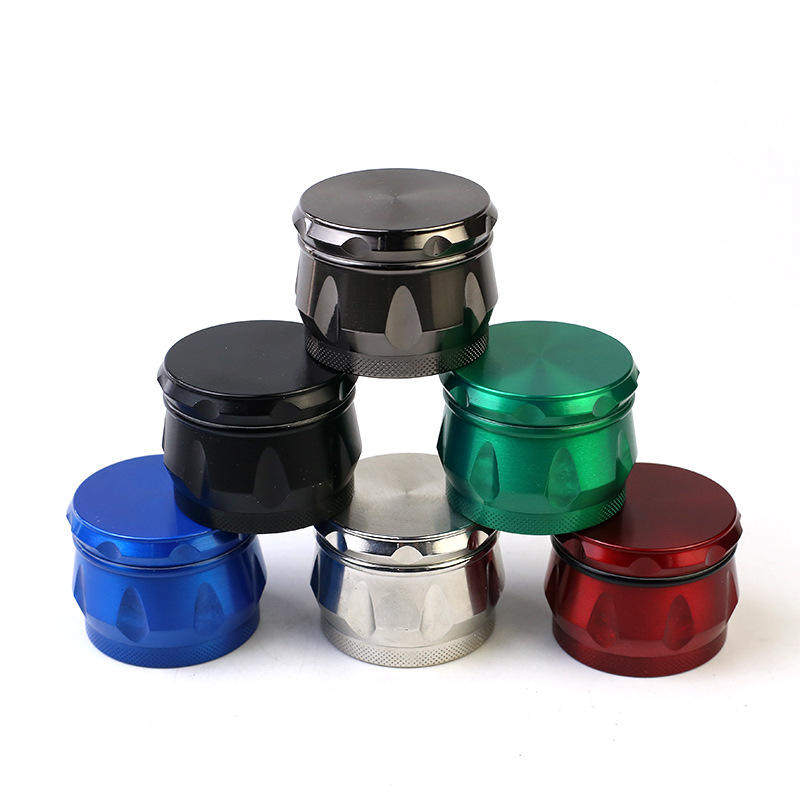 New 63mm drum type flat zinc alloy cigarette grinder 2.5inch barrel cigarette crusher metal drum grinder