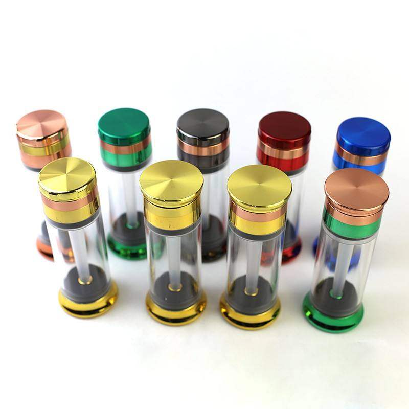 Cross R Angle tobacco grinder Zinc alloy integrated machine 60mm acrylic metal herbal grinding machine