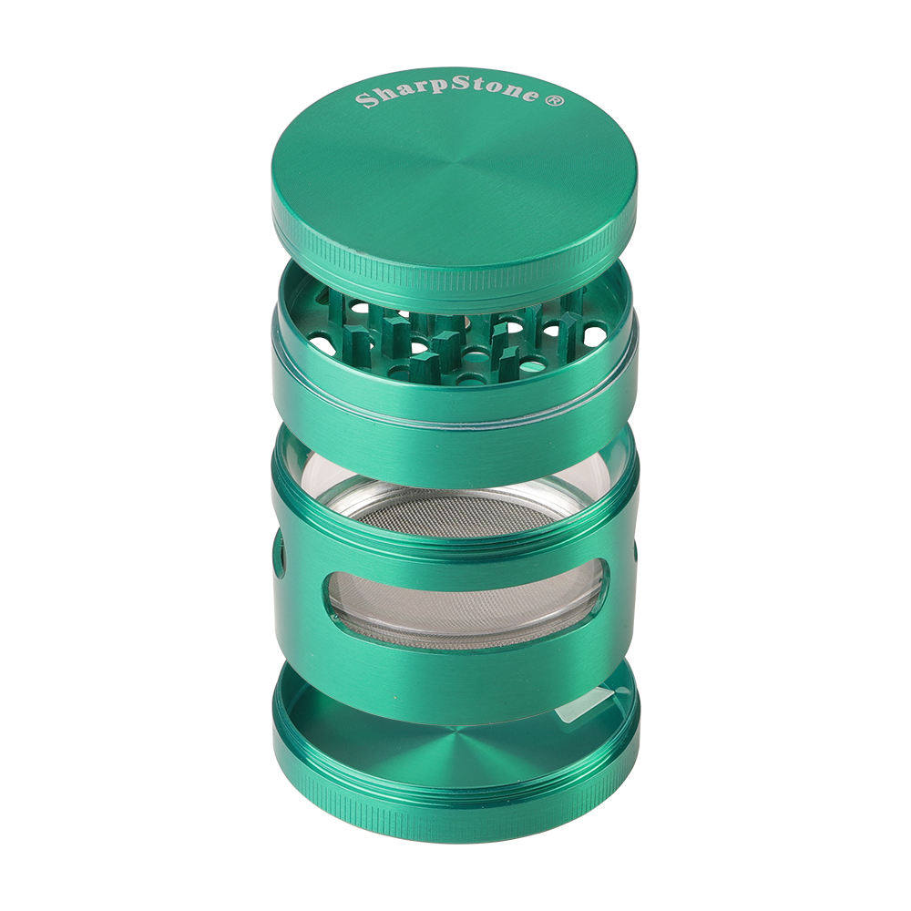 Hermit crab tobacco grinder 63mm four-layer flat side three-hole zinc alloy manual herb grinder