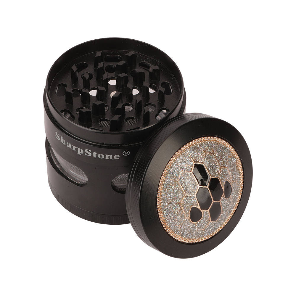 Hermit crab tobacco grinder waisted transparent four-layer animal head cover individual 63mm zinc alloy grinder