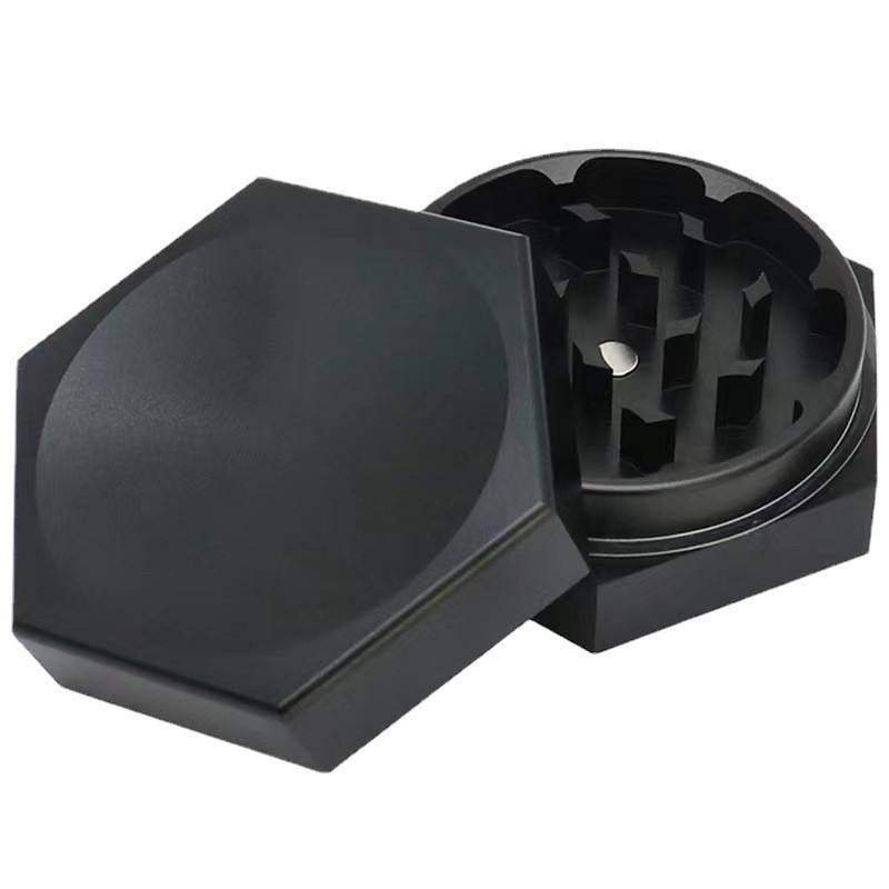 Concave hexagonal diameter 63mm-2 layer aluminum alloy cigarette grinder Metal tobacco grinder Cigarette grinder