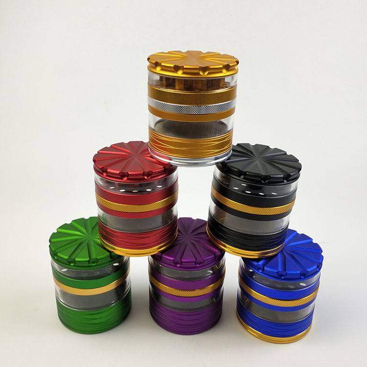 Diameter 63-4 layer aluminum alloy embossed-cover metal smoke grinder Sound tobacco grinder smoke set grinder 022