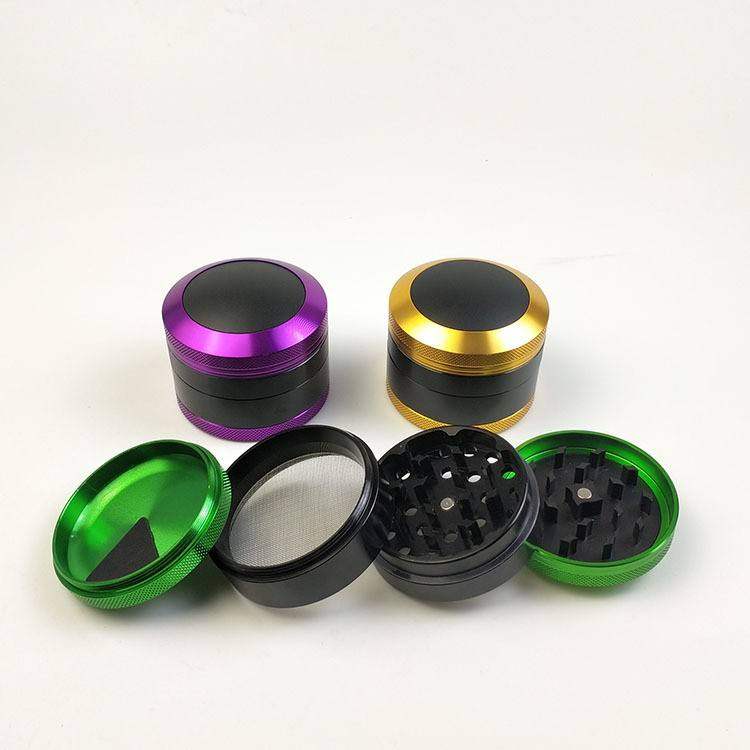 Cross-border source diameter 63MM four-layer aluminum alloy color matching convex upper cover tobacco grinder new