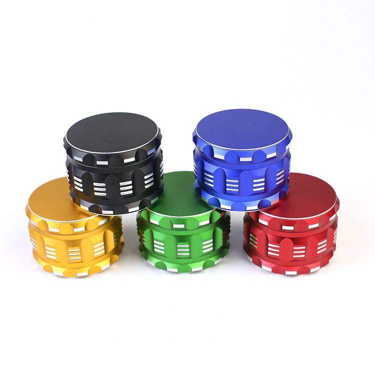 Aluminum alloy manual herb grinder Drum sound four-layer matte flat metal grinder