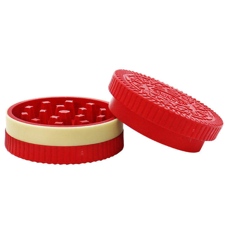 Biodegradable biscuit cigarette grinder plastic 55mm tobacco grinder tobacco grinder