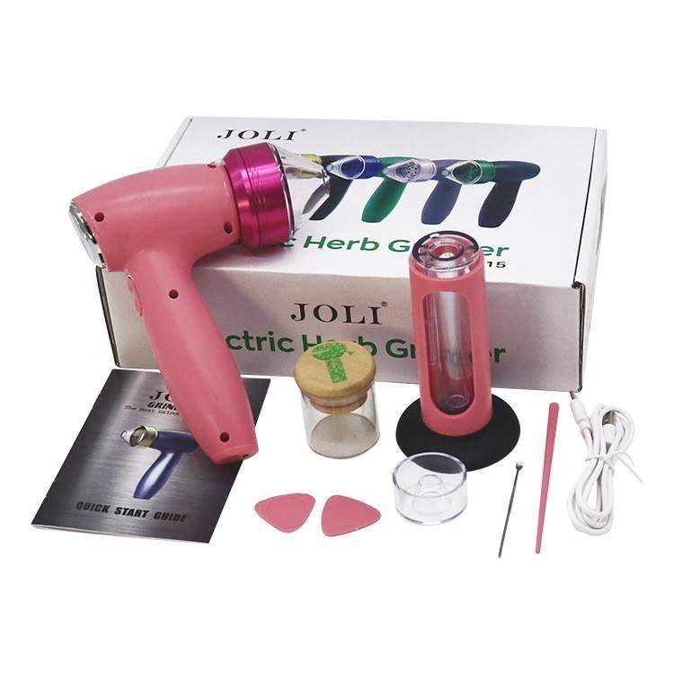 Electric Personalized Design Smoke Grinder Glass Can Horn Tube Filler USB Electric Grinder Smoke Crusher Set