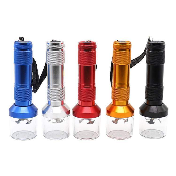 Hot sale herb grinder electric Aluminum alloy flashlight grinder automatic smoke mill smoke breaker