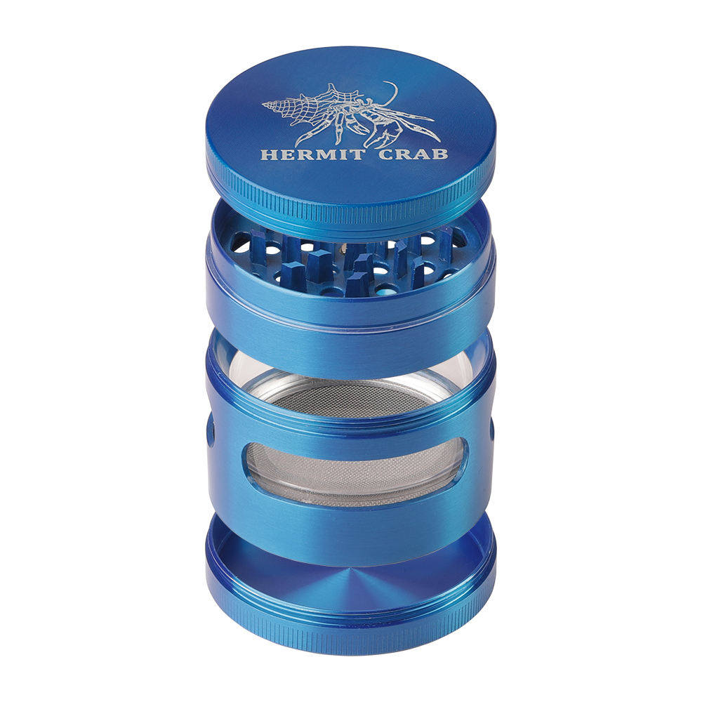 Hermit crab tobacco grinder 63 Flat thin waist three eyes smoke mill Four layers of zinc alloy material manual herb grinder