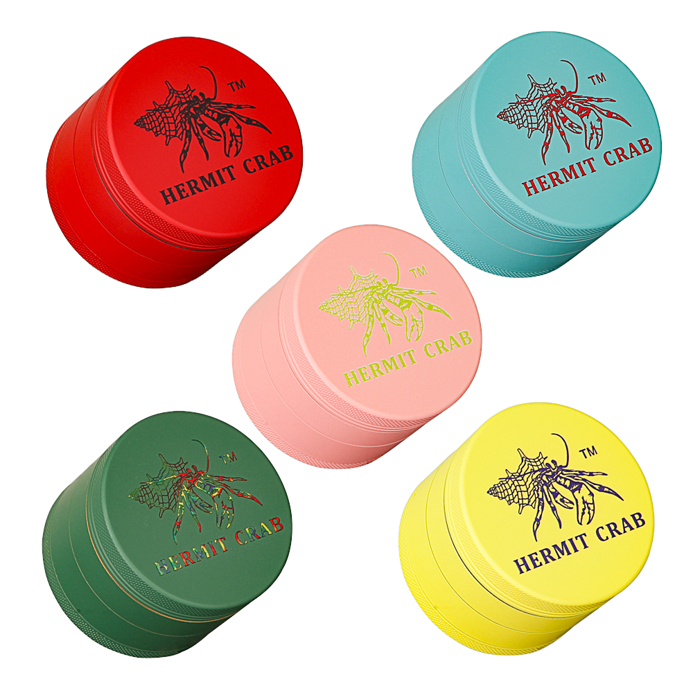 Hermit crab tobacco 63mm diameter aluminum alloy tobacco grinder Customizable trademark rubber paint