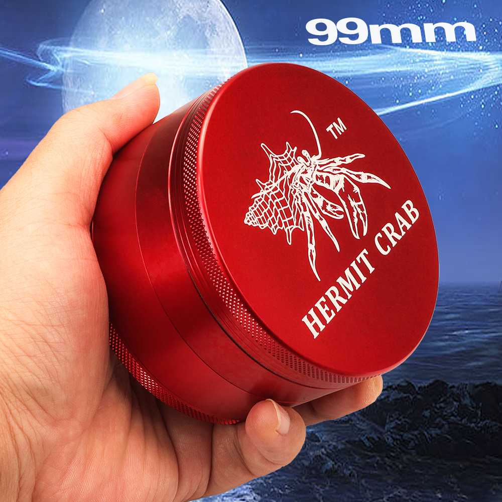 Hermit crab tobacco diameter 100 aluminum alloy flavor manual herb grinder Customizable trademarks, colors, specifications