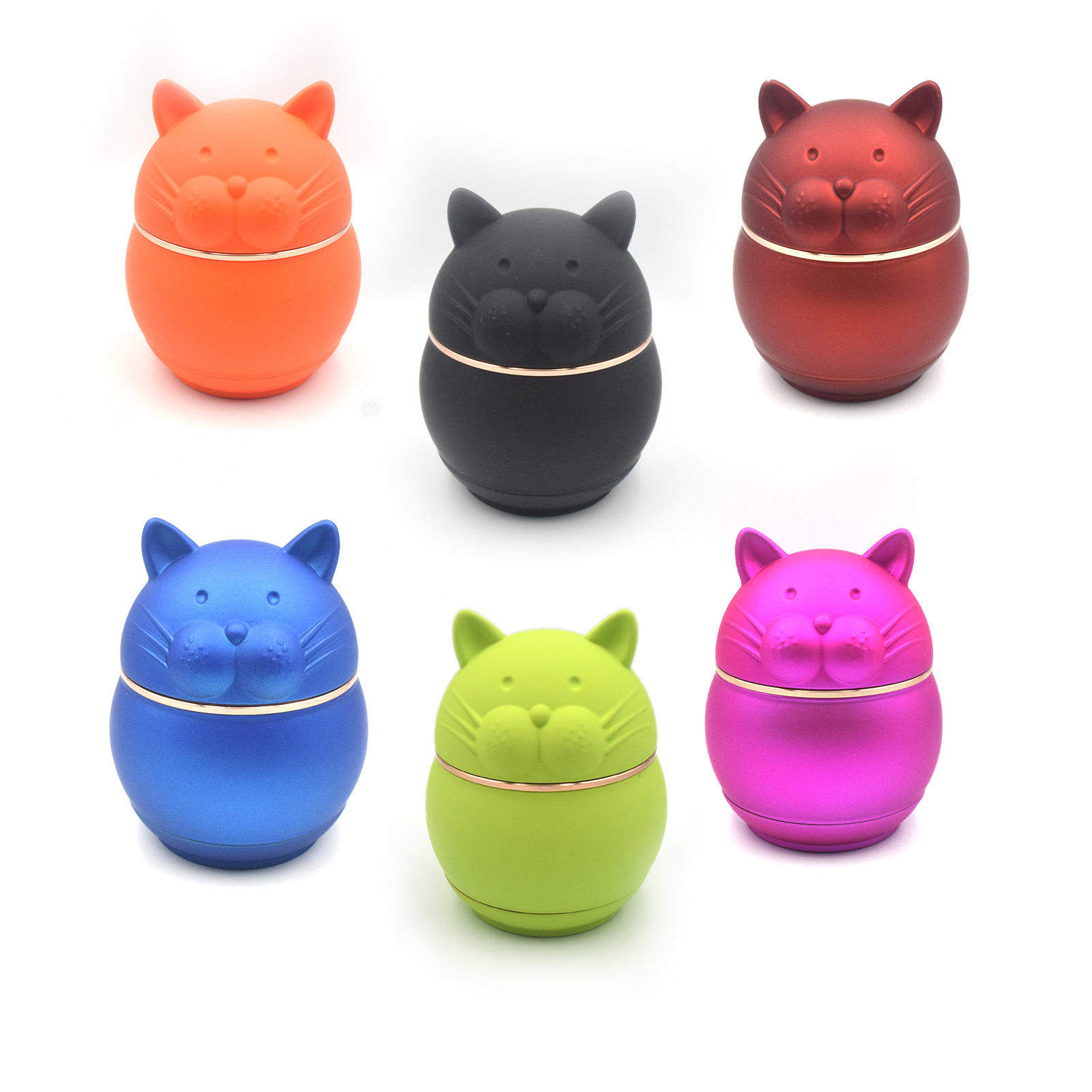 Cross border New Rubber Touch Paint Smoke Grinder Animal Cat Smooth Surface Drum Zinc Alloy Grinder