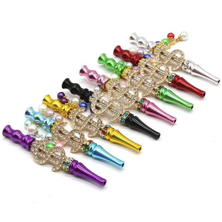 Fashion multicolored detachable dollar cigarette holder female, creative pendant metal pipe fittings female