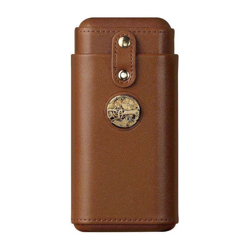 VANITY FAIR Mechanical Watch Core Cigar Box Head Layer cowhide Cover Portable Cedar Wood Cigar Humidor Box Wholesale