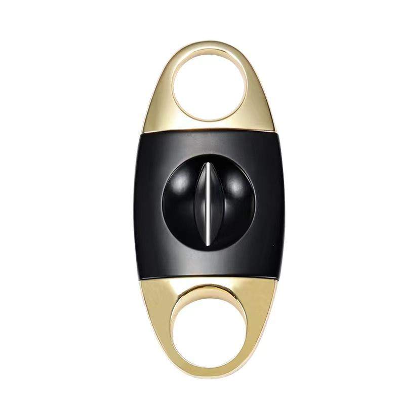 Stainless Steel Double Cigar Cutter Luxury Set Cigar Scissors Pocket Size Cigar V-shaped cutter