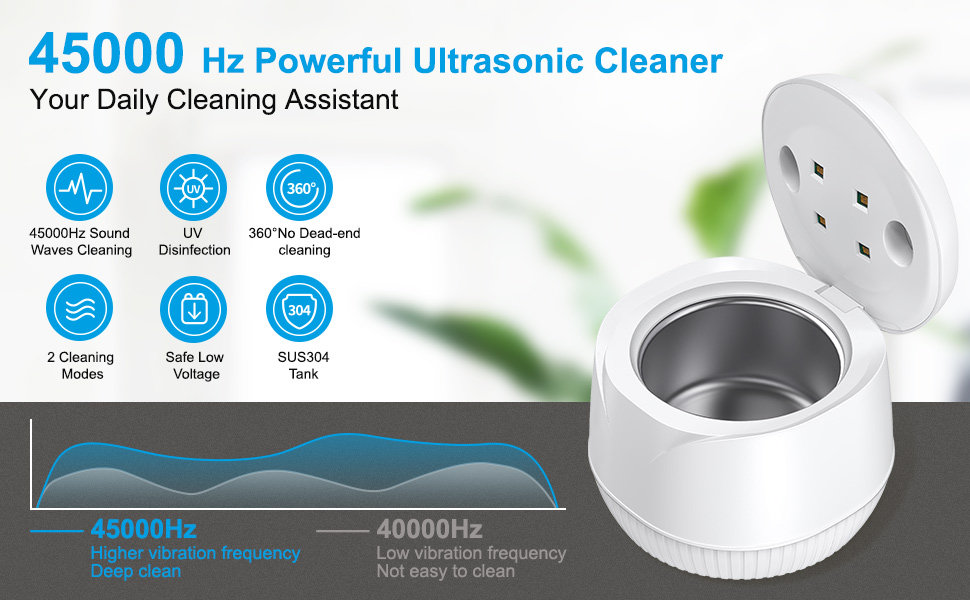 45KHz UV Ultrasonic Retainer Denture Cleaner