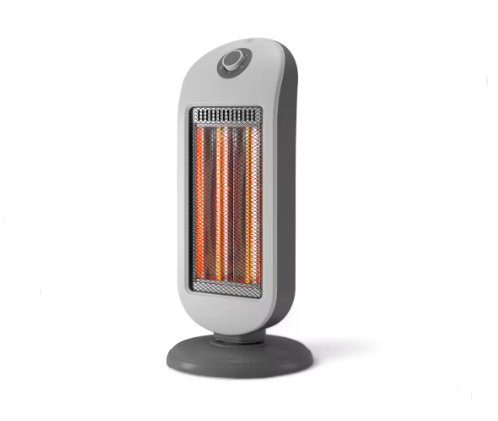 SEH002 Electric Quartz Heater Portable Heater with 3 Heat Settings 3 Halogen Tubes 1200W 90 Degree Oscillation