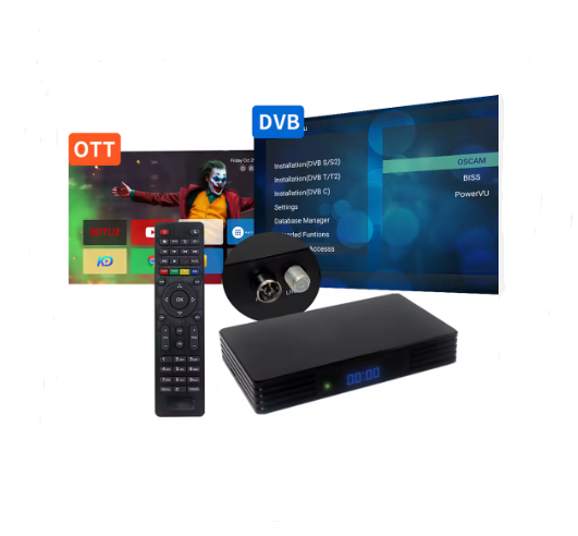 SSSR001 High Quality Android 12.0 Linux Satellite Receiver TV Box USB DVB T2 S2 4K Set Top Box with 16G ROM Android 11.0 OS