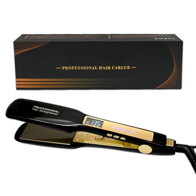 Professional Salon Flat Iron with 1.6 Inch Plate Ceramic Tourmaline Ionic Hair Straightener and Curler