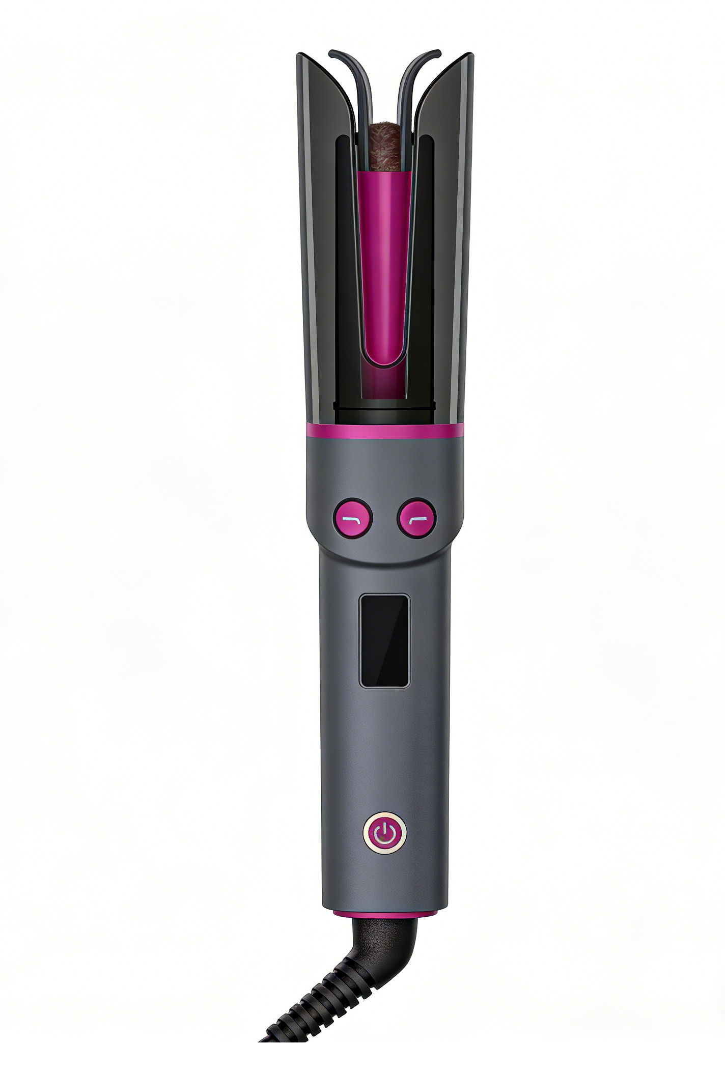 Negative Ion Automatic Rotating Curling Iron – Dual Voltage, Anti-Scald, Portable Ceramic-Coated Auto Hair Curler for Travel & Home Use